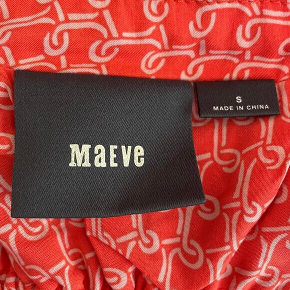 Maeve Anthropologie Carlotta Ruched Shirtdress Pullover Ruched Orange Size Small - Picture 11 of 16